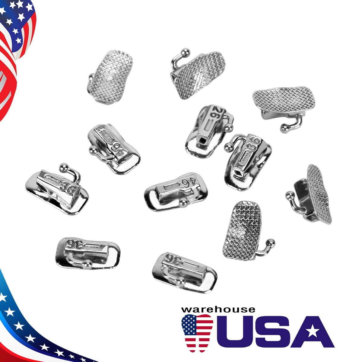 50 Sets Dental Orthodontic 1ST Molar Bondable Non-Conv Roth 0.022 Buccal Tubes J