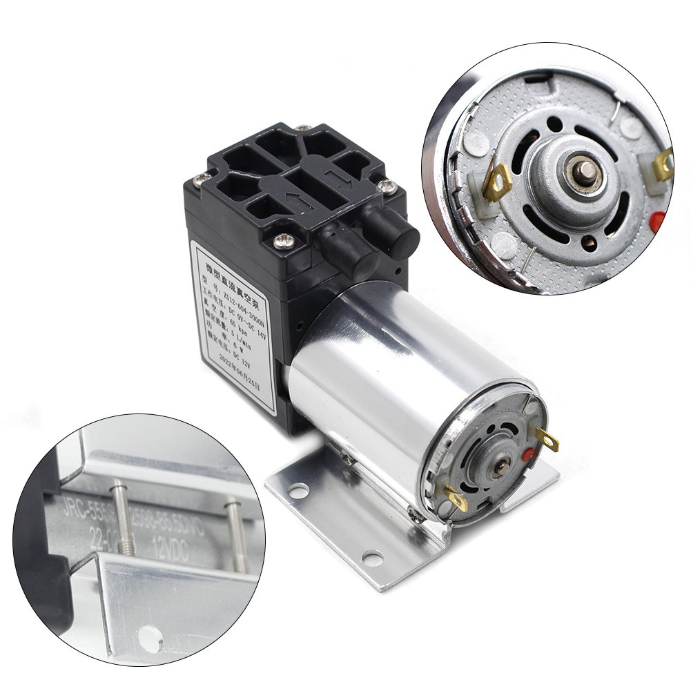 12V Mini Vacuum Pump High Pressure Suction Diaphragm Pump Holder 5L/mi 65-120kpa