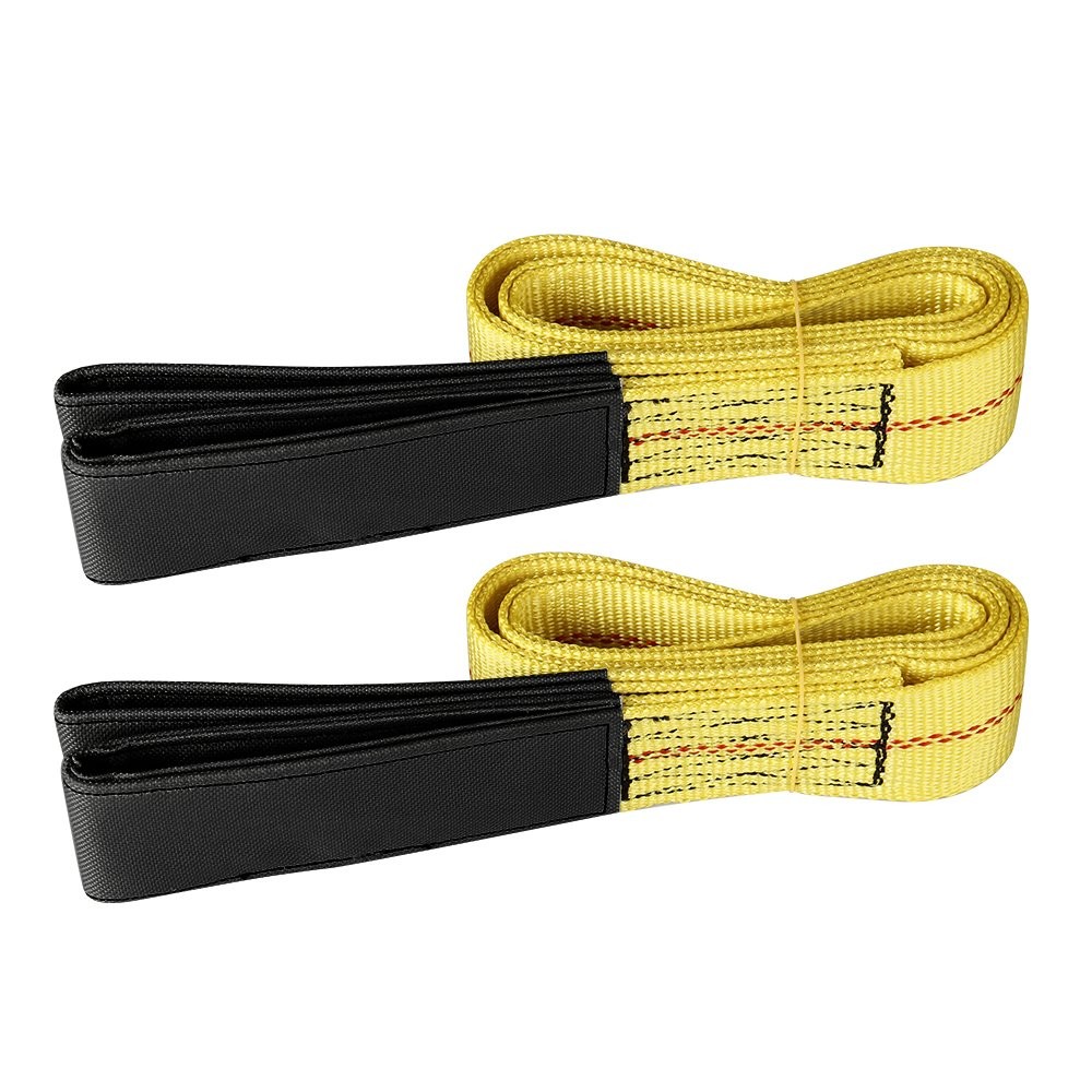 2PCS Heavy Duty 6’x2″ Nylon Web Sling Lift Tow Strap Lifting Hoist 10000LBS Max