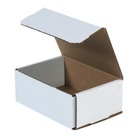 6 1/2 In X 4 1/2 In X 2 1/2 In Inside H, Literature Mailer, White, Corrugate,