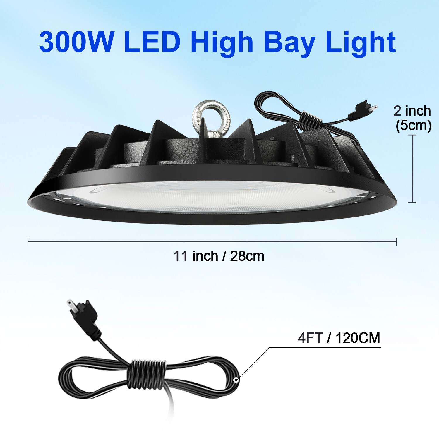 UFO High Bay LED Lights, 6000K with US Plug Commercial HighBay Lighting 8Pack