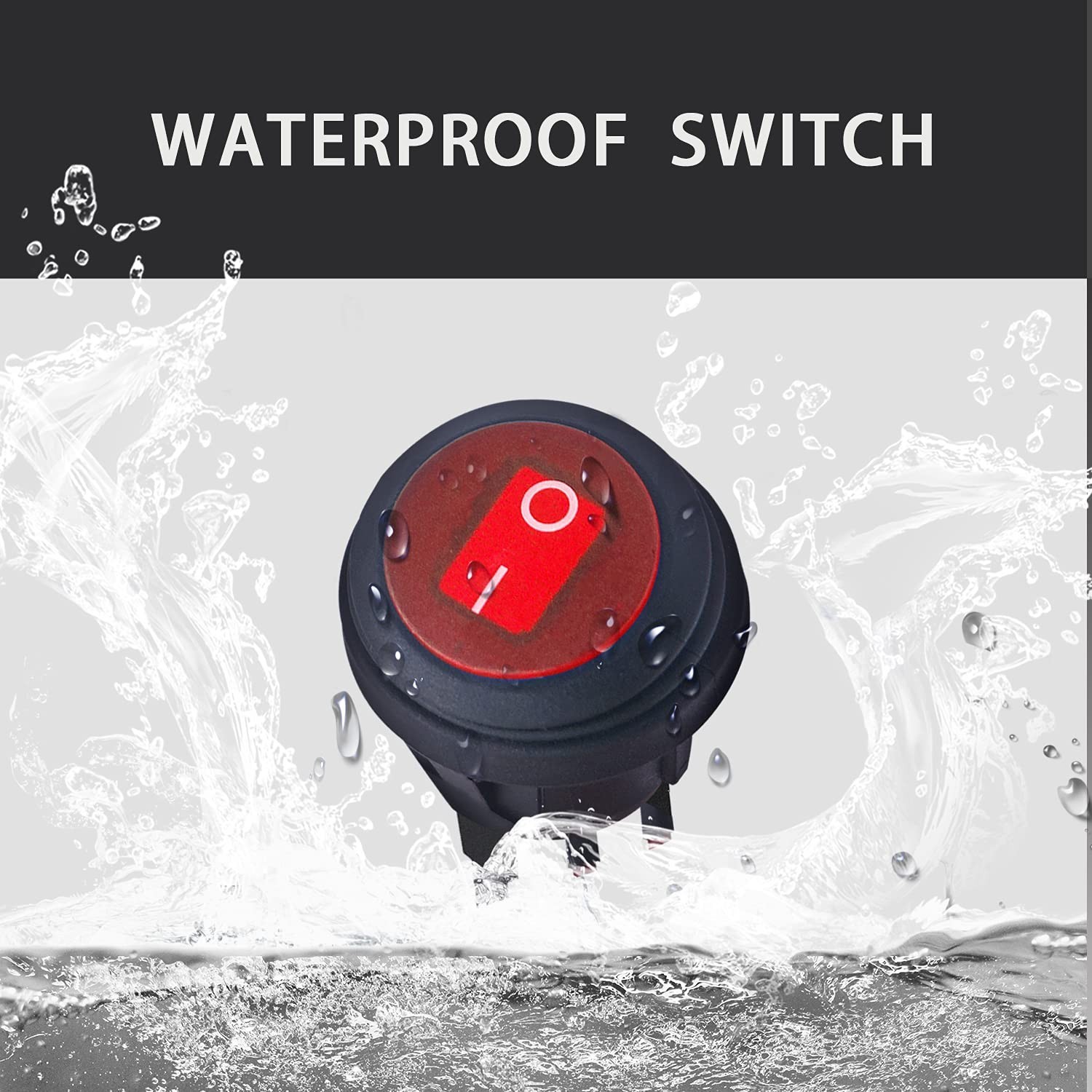 4PCS Waterproof Rocker Switch 12V Round Toggle Switch SPST 3 Pin ON Off Red L…