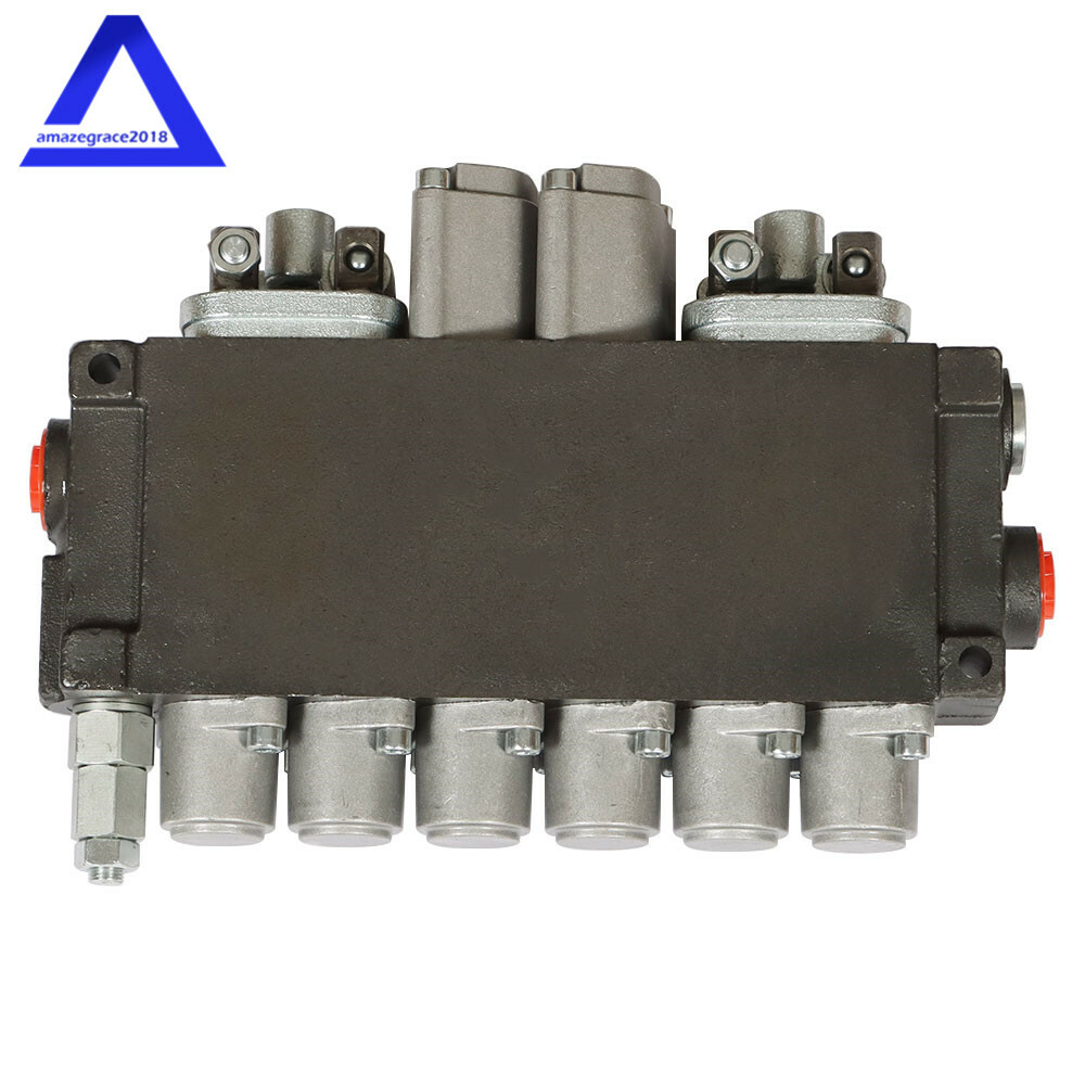11 GPM Hydraulic Backhoe Directional Control Valve w/ 2 Joysticks,6 Spool,