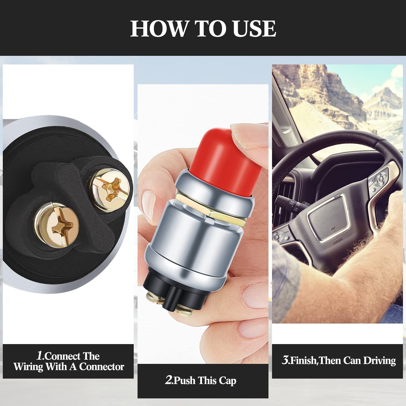 Engine Start Push Button Momentary 12V and 24V Waterproof Push Button Switch …