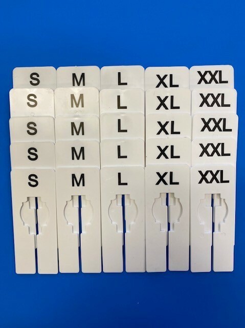 CLOTHING SIZE DIVIDERS “SMALL-XXL” RECTANGLE