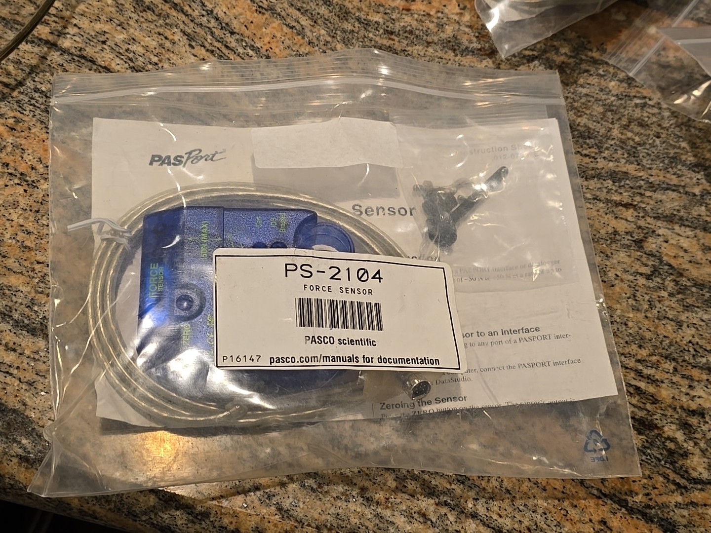Pasco Scientific Force Sensor PS-2104 New w1a1