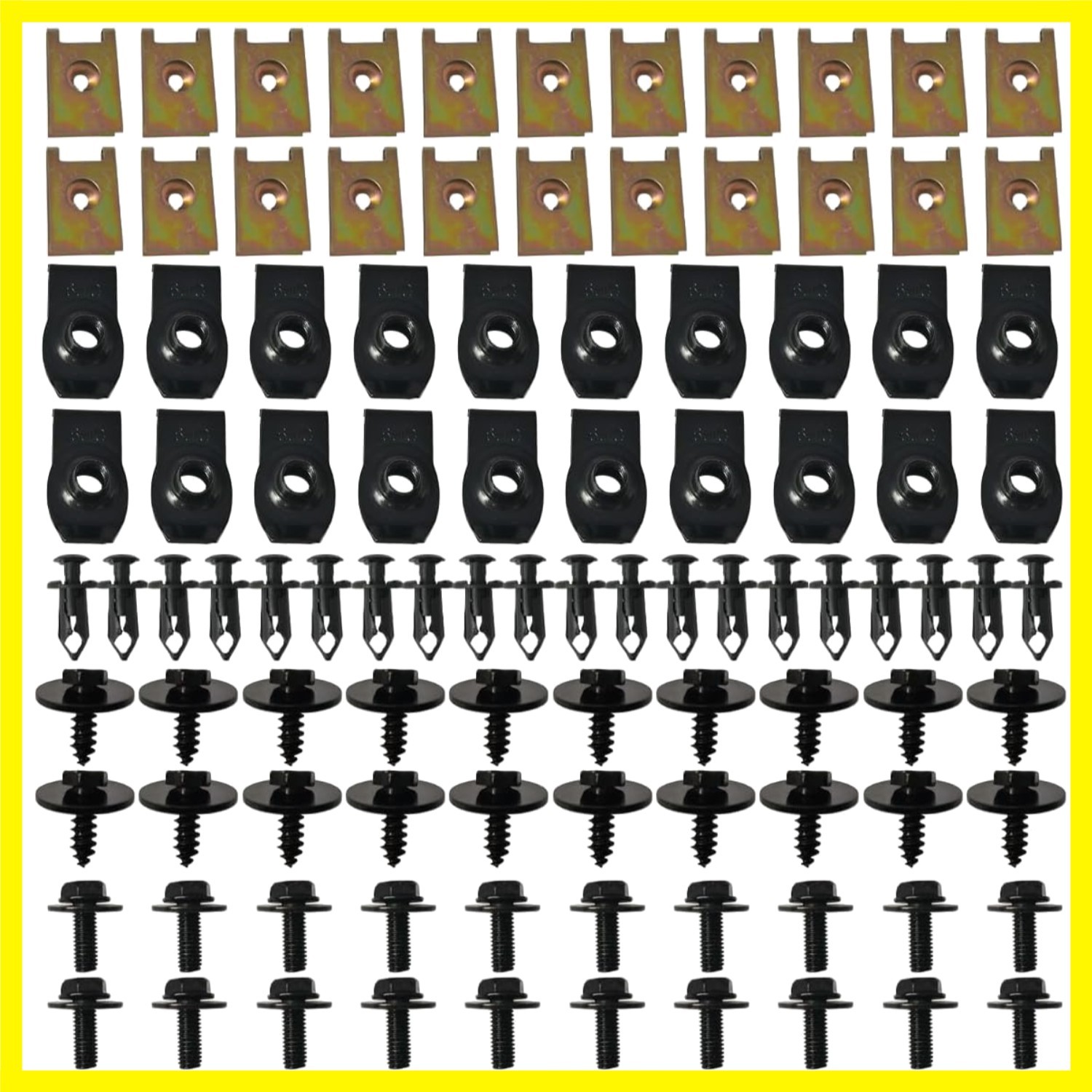 100PCS ,Plastic Rivet Fastener U-Nut Kit | Car Body Bolts for Engine Under Co…
