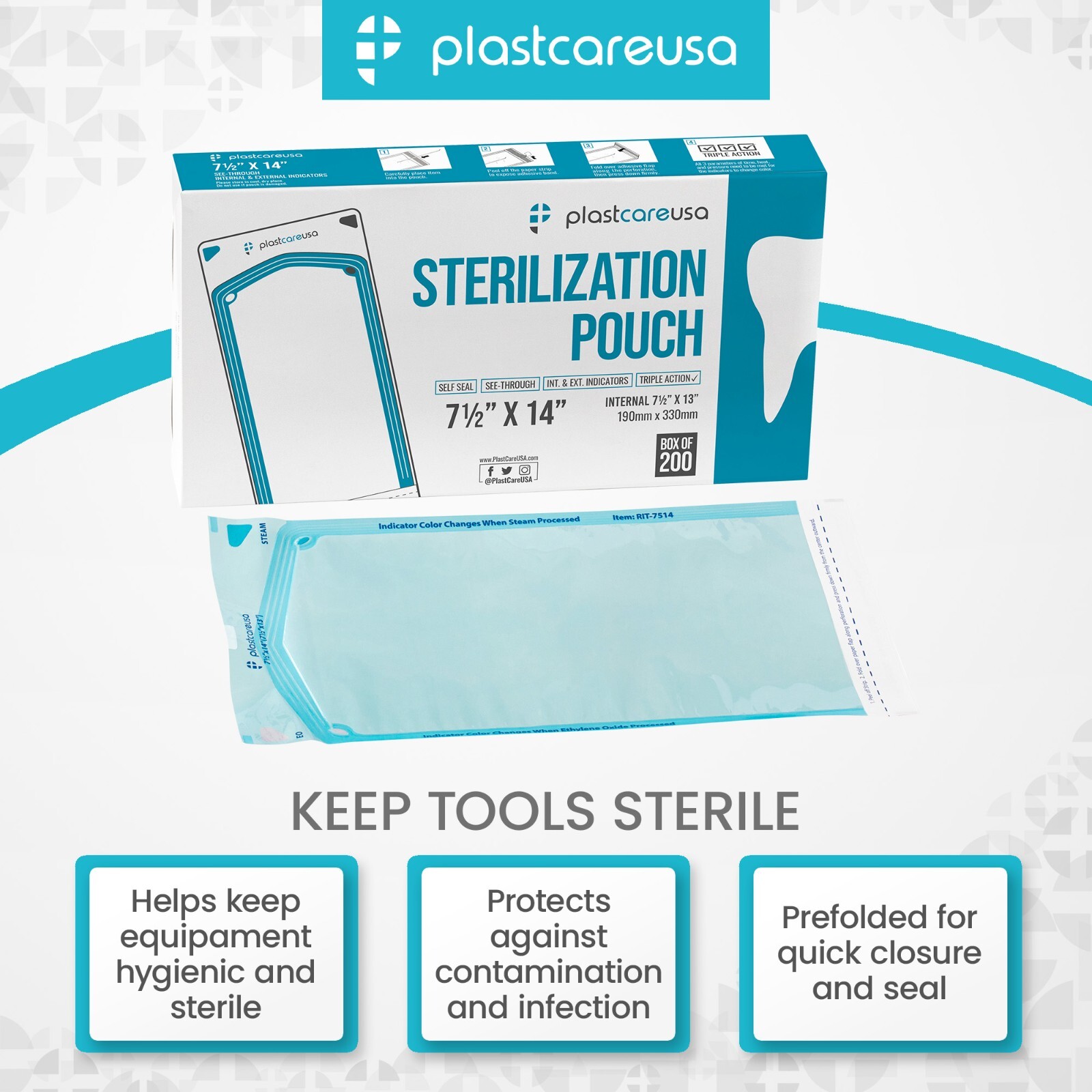 400 7.5″ x 13″ Self-Sealing Sterilization Pouch Tattoo Dental Pouches