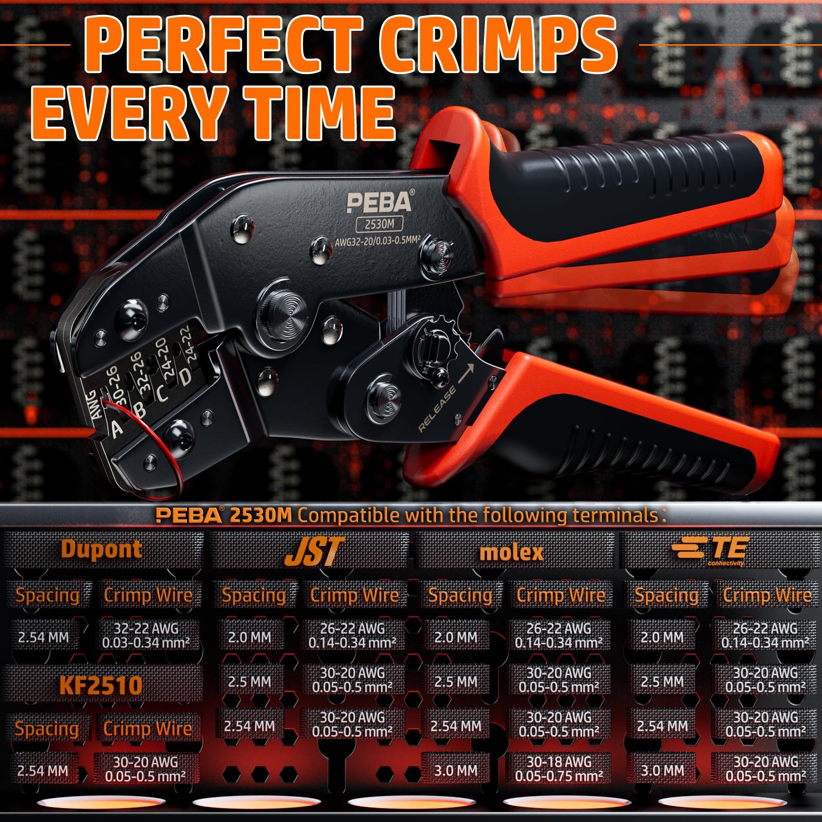 PEBA Crimping Tool and JST Connector Kit – 20 Types of 2.5 mm JST-XH Connecto…