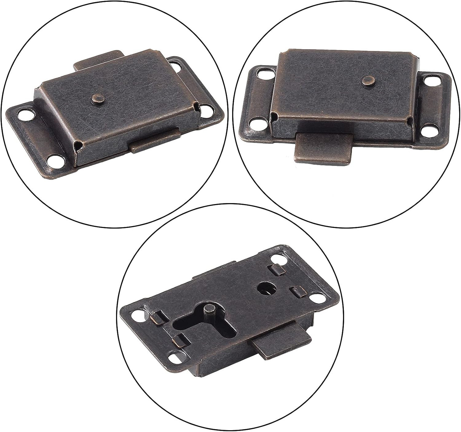 Antique Cabinet Lock – Flush Mount Case Box Lock, Furniture Decorative with K…