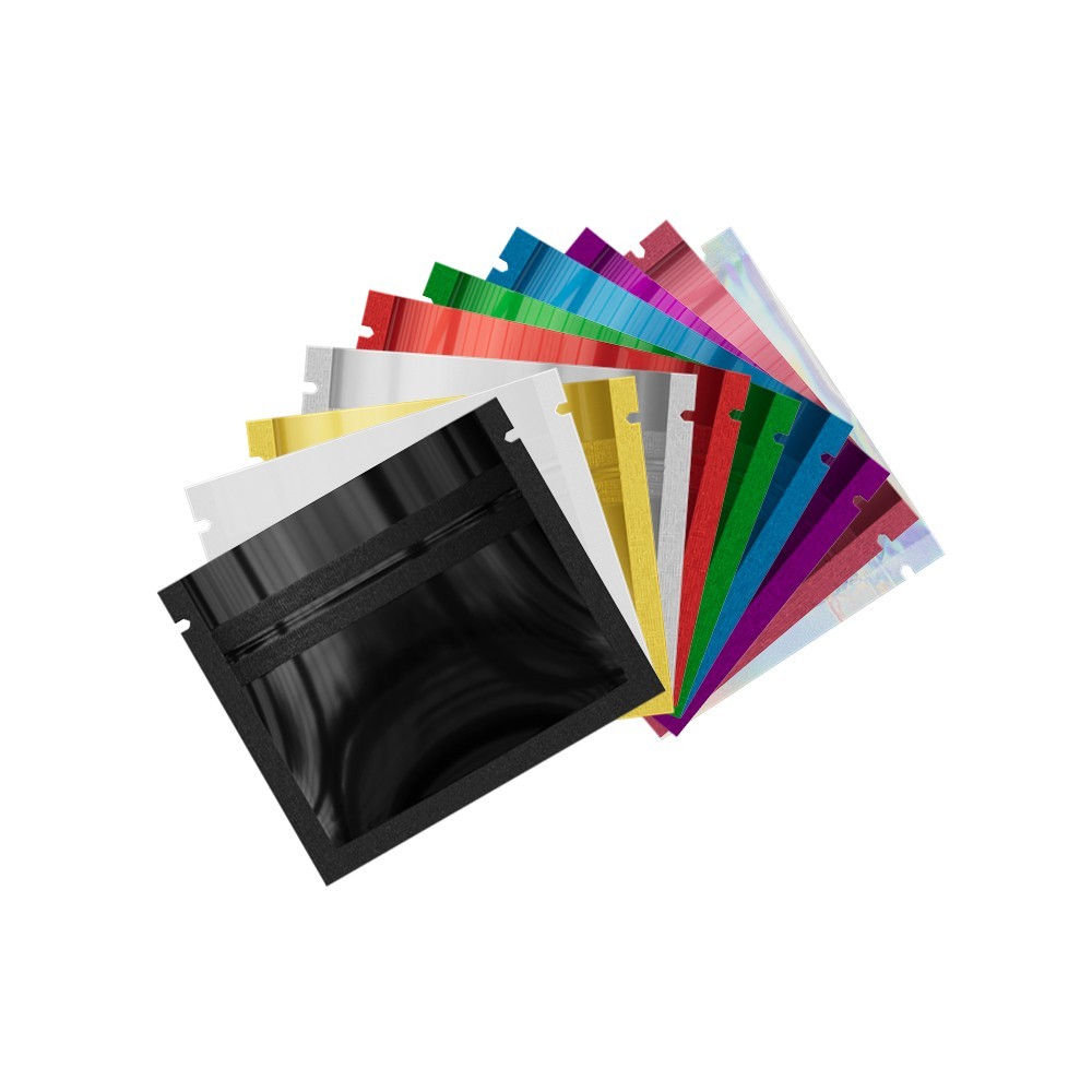 4CustomPrint 100 Glossy 1g Mylar Odor-Proof Resealable Zipper Lock Bags