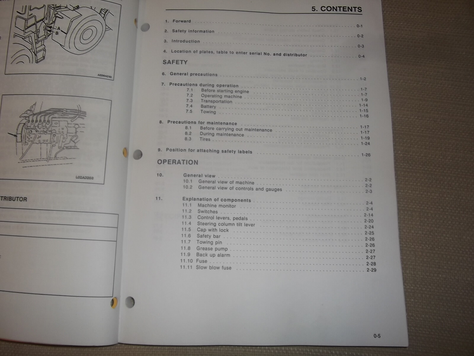 KOMATSU WA320-3 WHEEL LOADER OPERATION MAINTENANCE BOOK MANUAL S/N A30001-UP