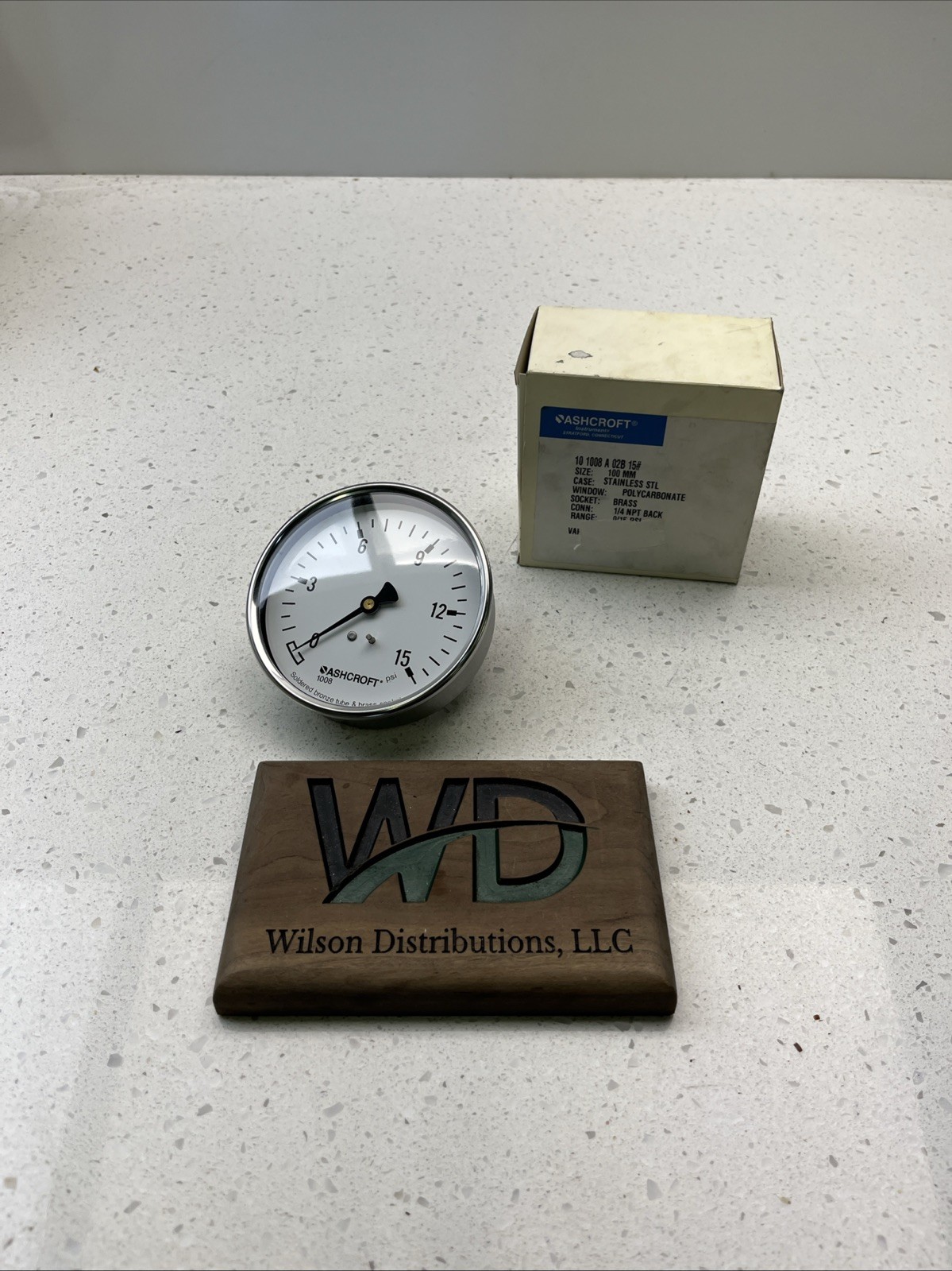 Ashcroft 10-1008-A-02B-15 Pressure Gauge 100mm 1/4in Npt 0-15 PSI (LA60D)