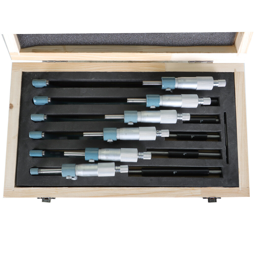 6 Pack 0-6″ Precision Outside Micrometer Set 0.0001″ Carbide Standards Set