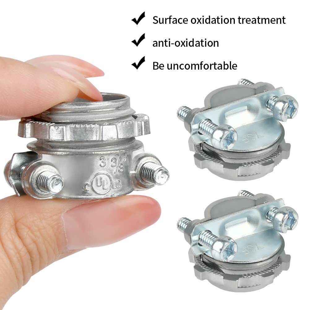 12Pcs 1/2Inch Clamp Type Connector Clamp Type Cable Connectors for Metallic