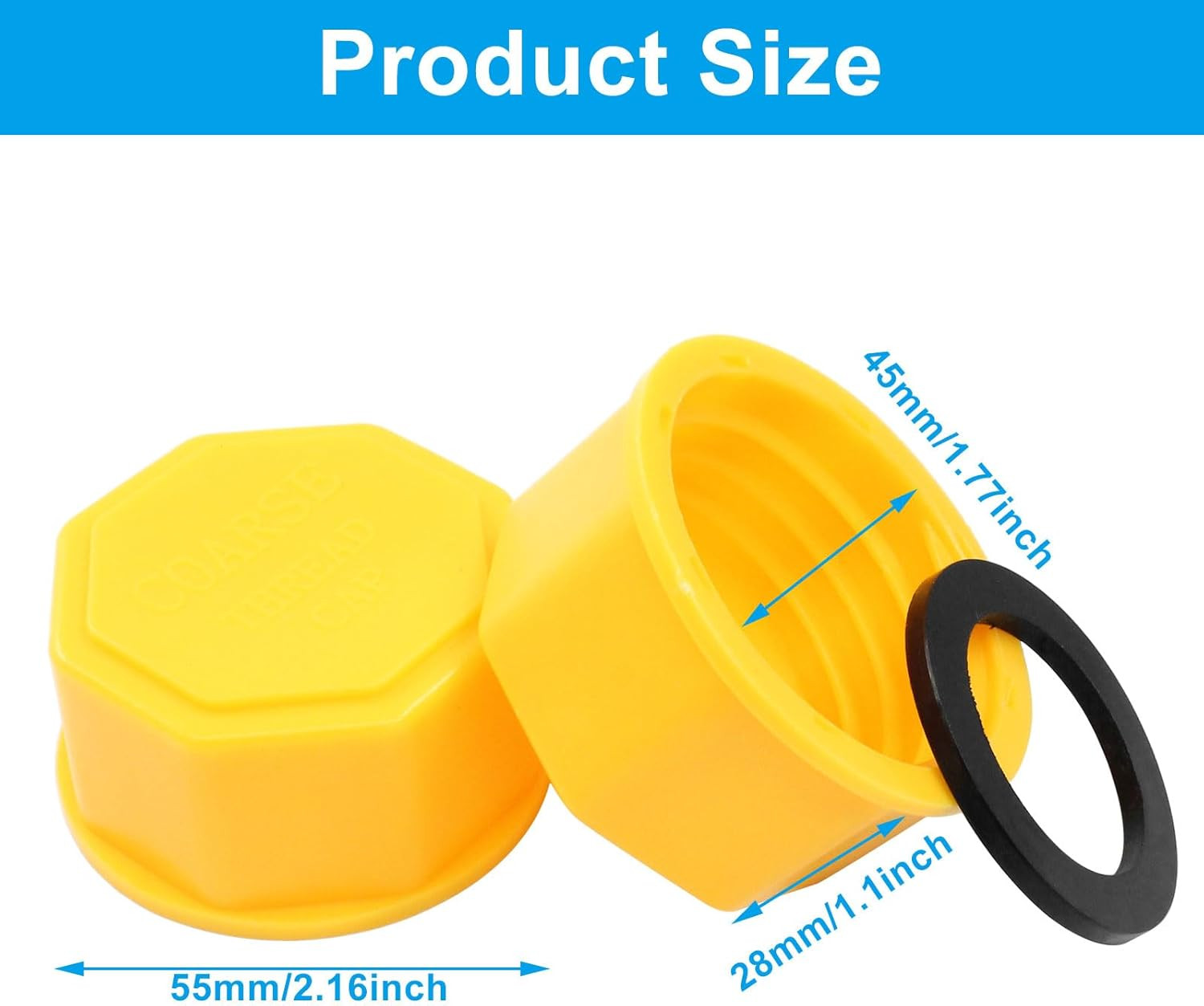 5 Gallon Gas Can Cap Replacement, 6 Pcs Coarse Thread Plastic Caps, Universal Fi
