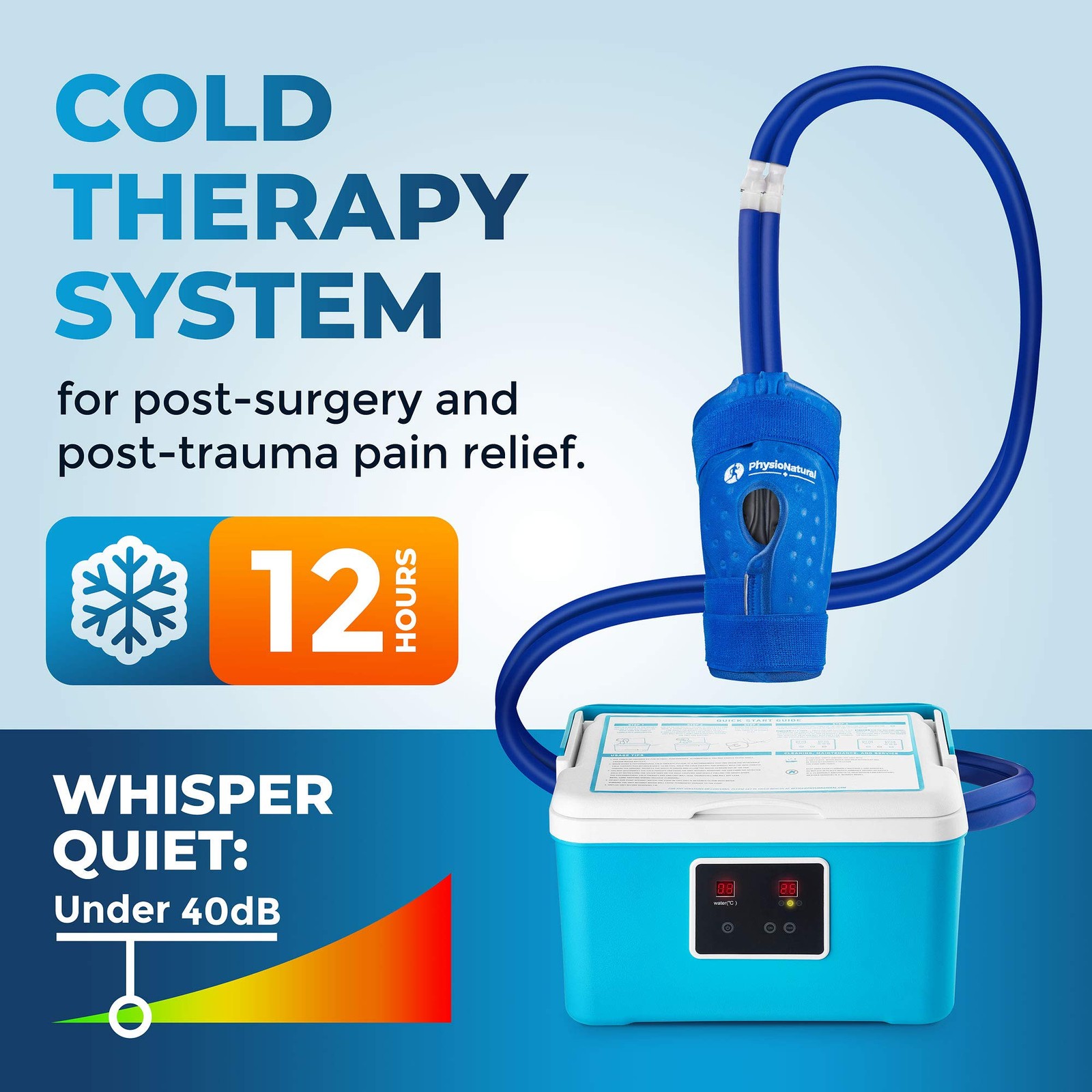 PhysioNatural Cold Therapy Ice Machine for Knee 1 Count (Pack of 1), Blue