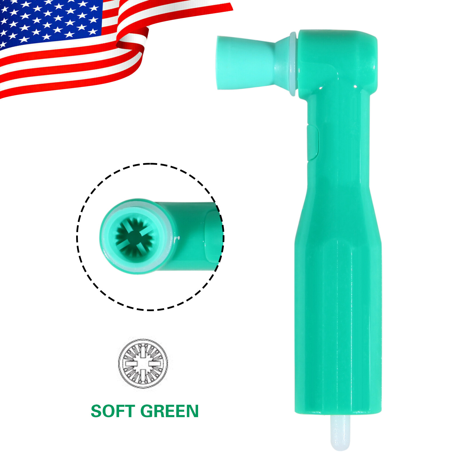 Dental Disposable Prophy Angles Soft Cup Latex Free 90° Polishing Cups Green po