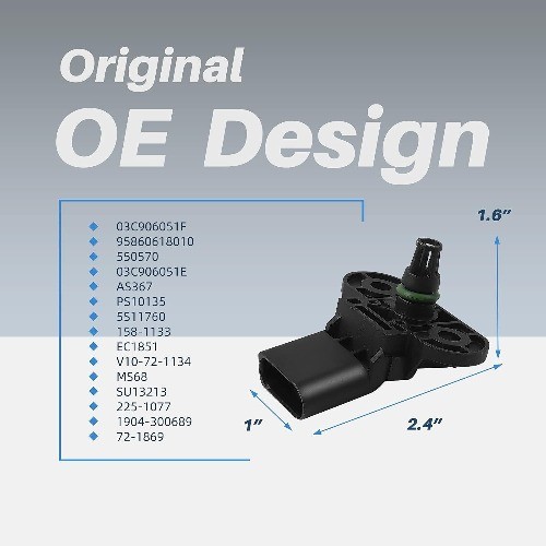 MAP Manifold Absolute Pressure Sensor – Replacement for A4 A6 A8 Q5 Q7, Golf Jet