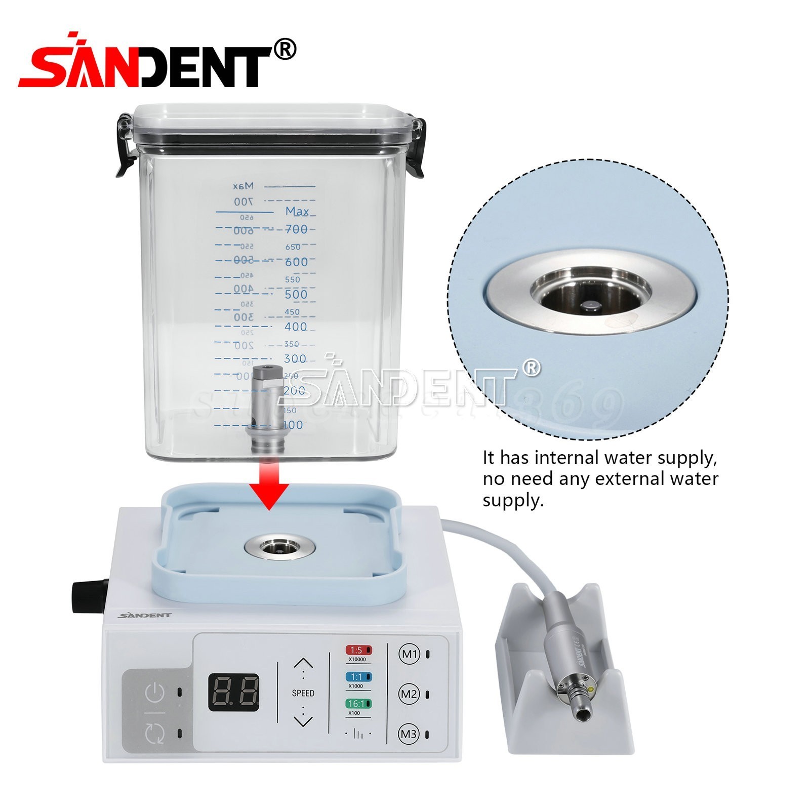 NSK Style Dental Brushless LED Electric Micro Motor/1:5 1:1 Increasing Handpiece