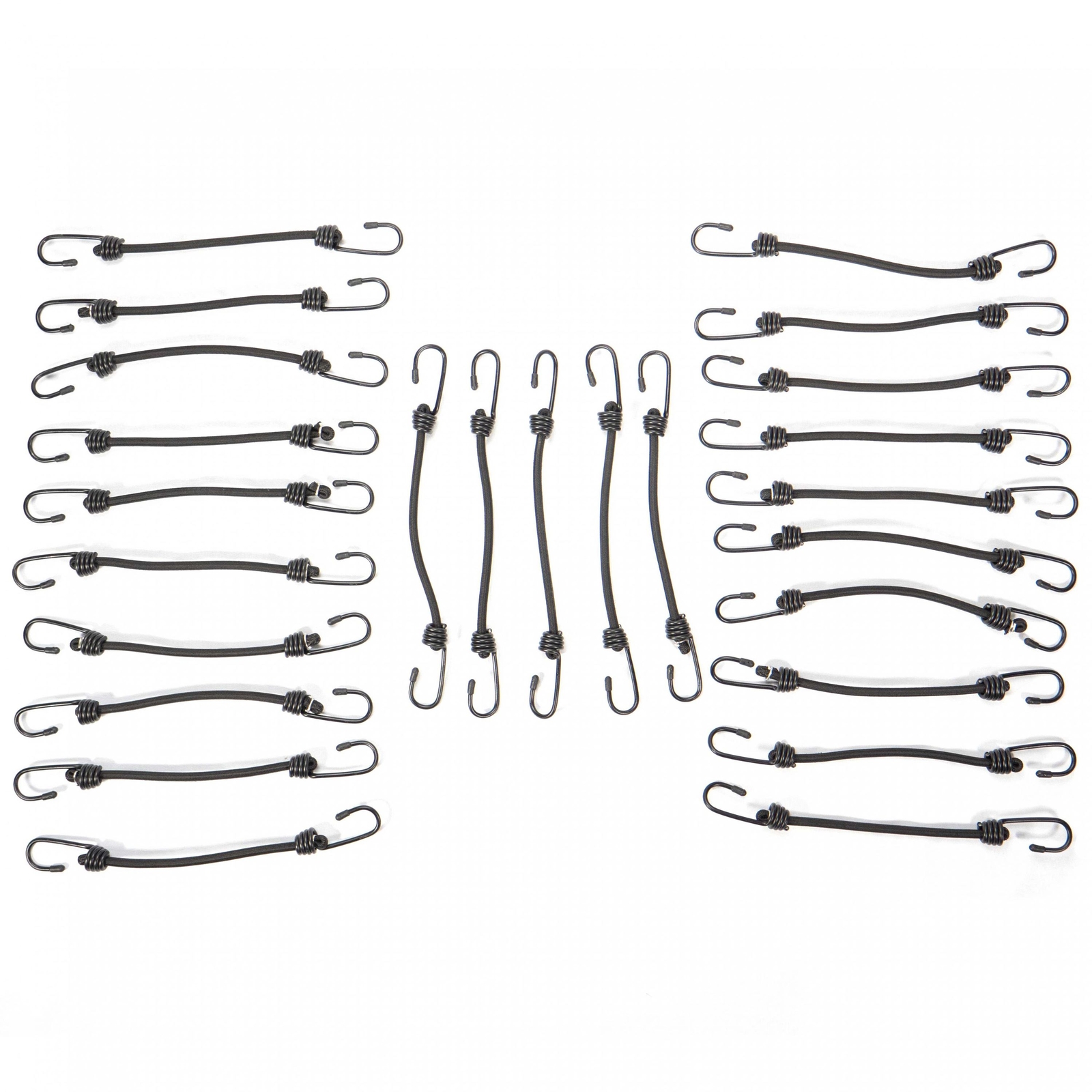 1/4 Inch x 18 Inch Black Bungee Cords Bundle of 25