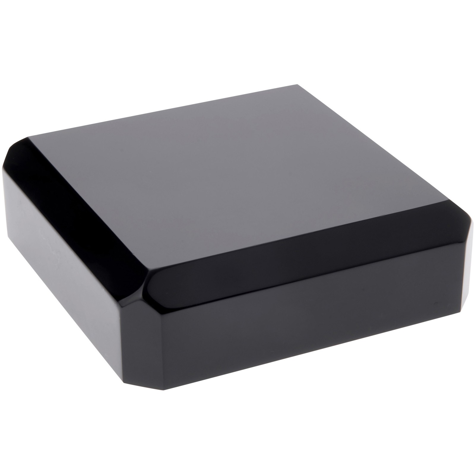 Plymor Black Polished Acrylic Square Beveled Display Base, 3″ W x 3″ D x 1″ H