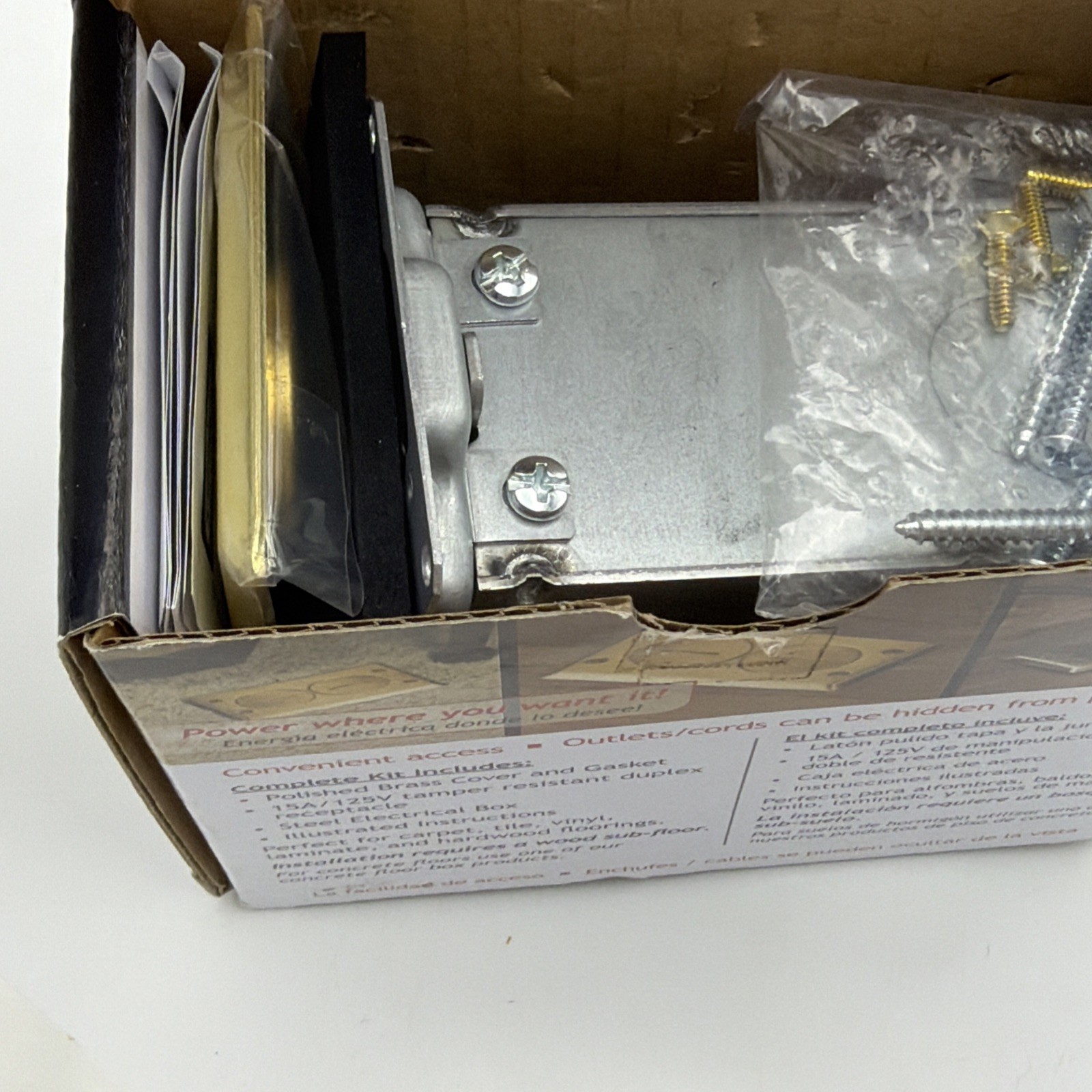 Raco Hubbell Floor Box Kit Polished Brass 6500BR-5