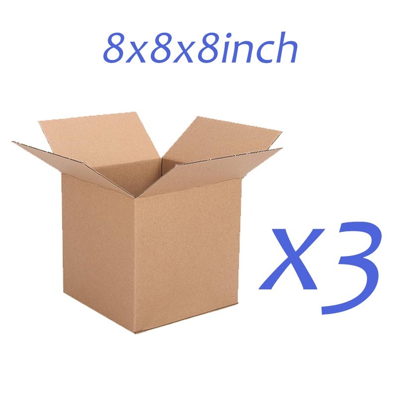8x8x8 inch corrugated cardboard box, small size | 3-10 pieces per pack, shipping