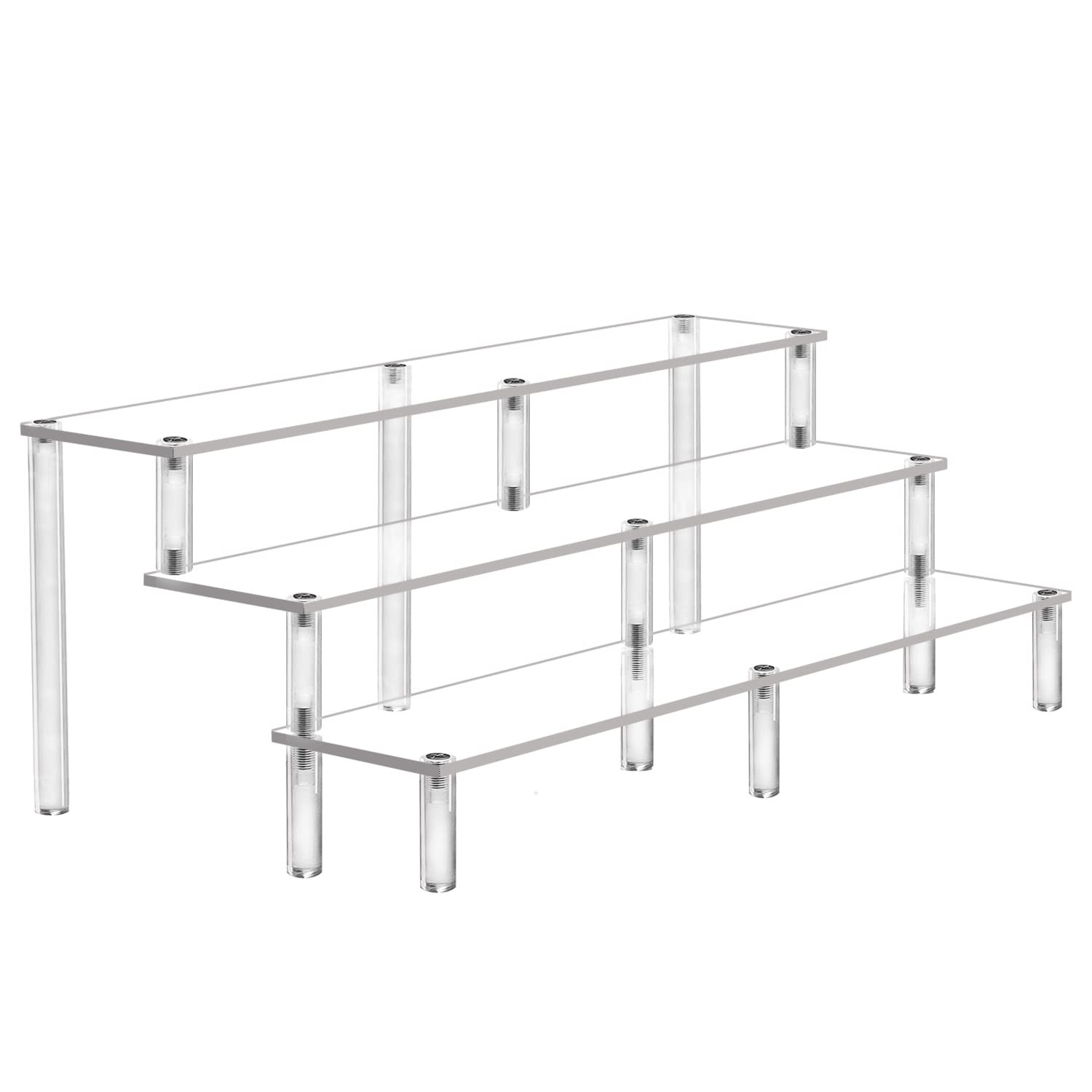 AZEAM 15 3/4 Inch Acrylic Riser Display Shelf,3 Tier for clear