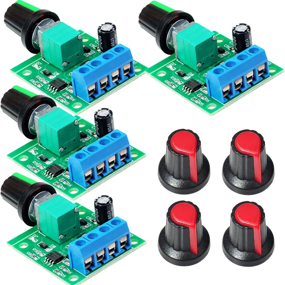 Gebildet 4pcs PWM Low Voltage Motor Speed Controller DC Green