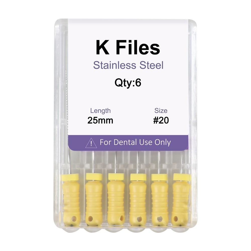 Dental Endo Root Canal File K-files Stainless Steel #6#8#10#15-40 Hand File 25mm