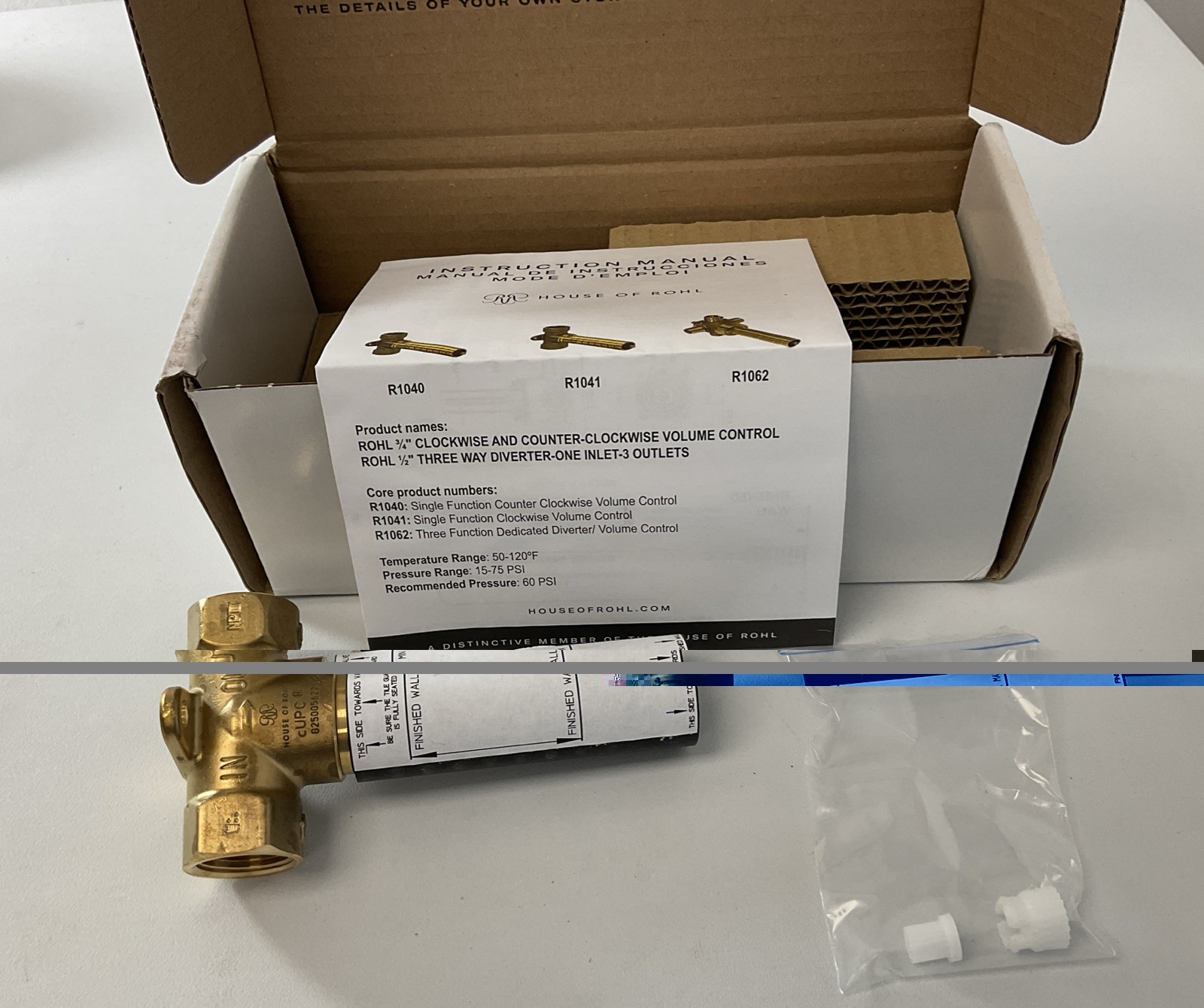 House of Rohl R1040R 3/4″ Counterclockwise Volume Control Rough-In Valve – New