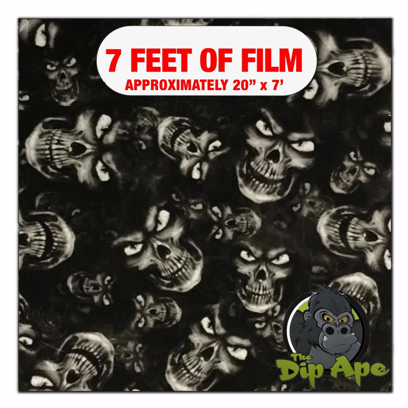 Hydrographic film Medium Dead Head Skulls hydro dipping 7′ x 20″ hydro dip