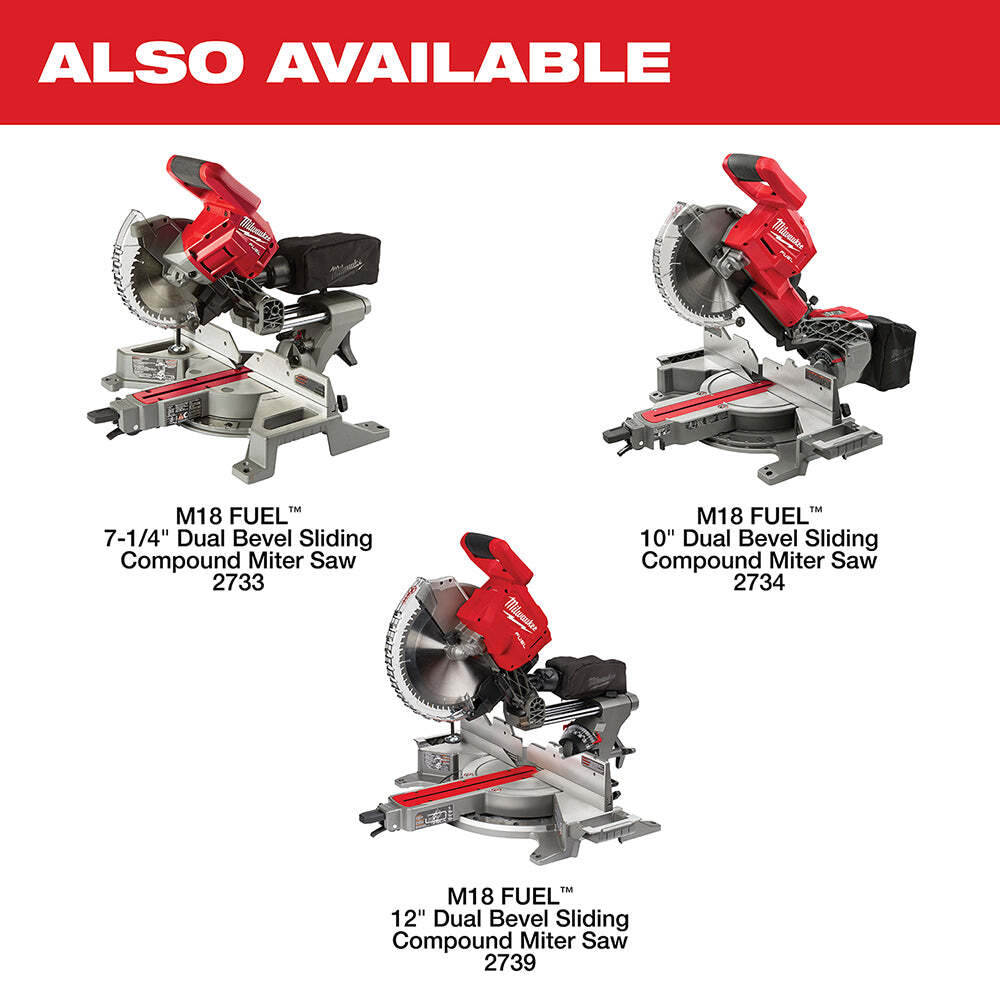 Milwaukee 2733-80 M18 FUEL 18V 7-1/4″ Dual Sliding Miter Saw – Bare Tool Recon