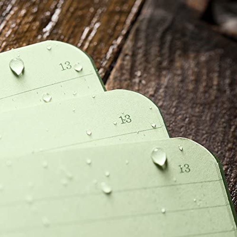 Weatherproof Mini Stapled Notebook, 3.25″ X 4.625″, Green Cover, Universal Patte