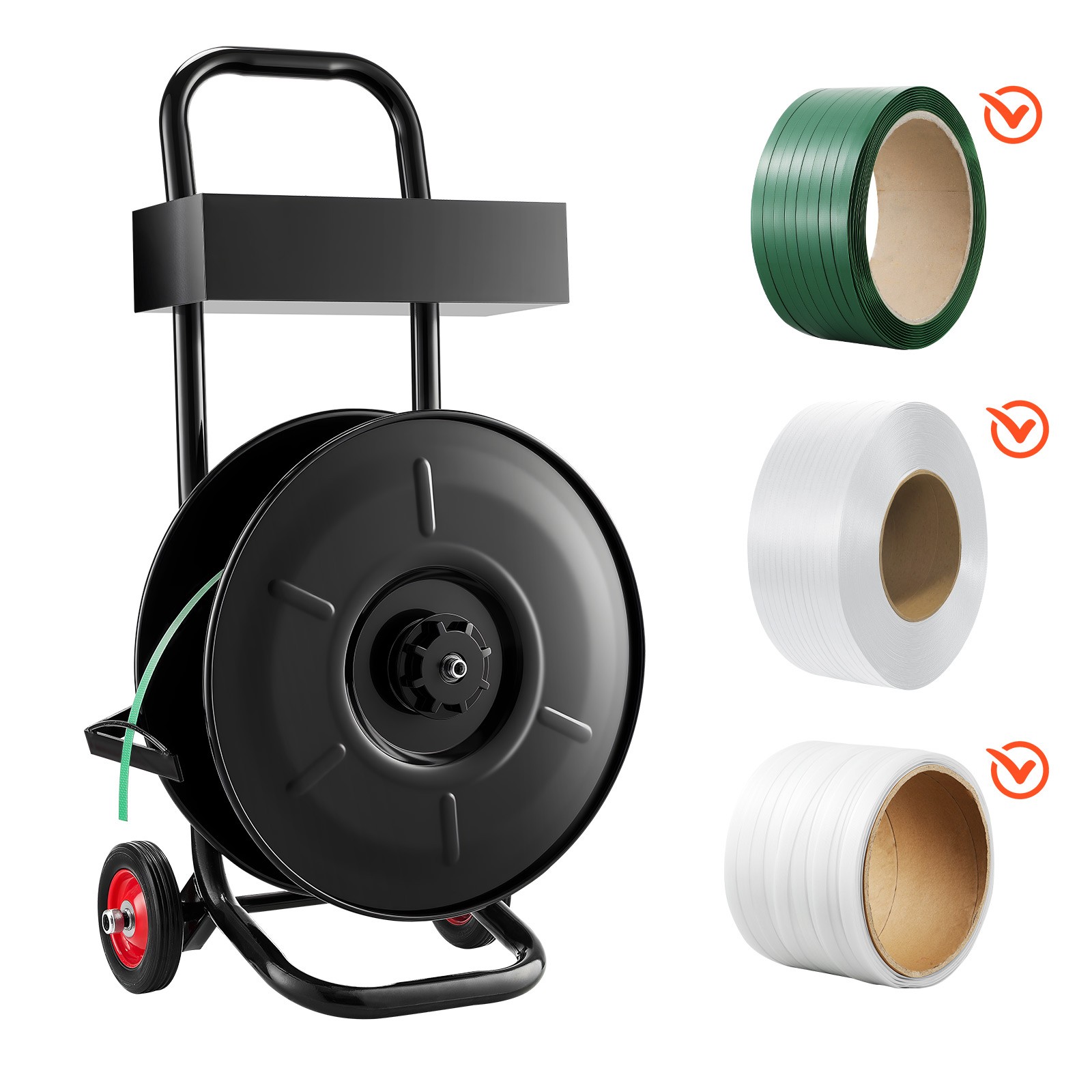 Uimoso Strapping Cart for PET/PP Polyester Straps with 8-inch Core