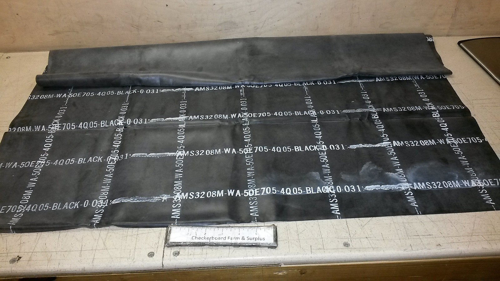 NOS Synthetic Rubber Sheet 1/32″ x 36″ x 36″ AMS-3208 Black Square 9320002021928