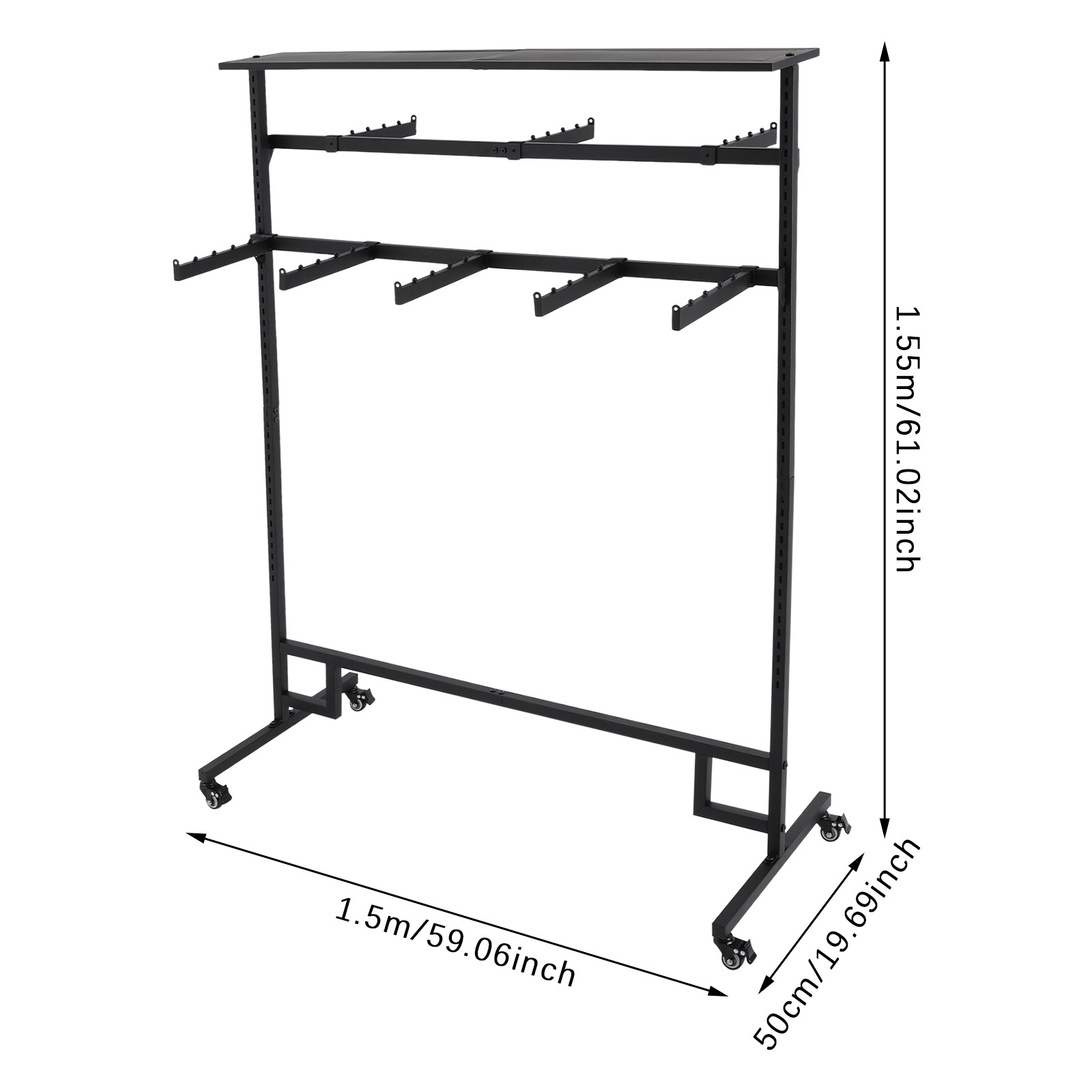 Clothing Display Rack, Floor Standing Garment Rack, 8 Arms Clothing Rack