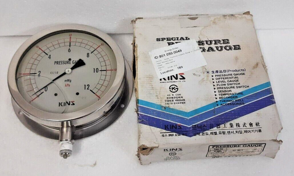 Kins Konics SS-3072 Pressure gauge 0-12 mWg , 0-120 kPa Free Shipping