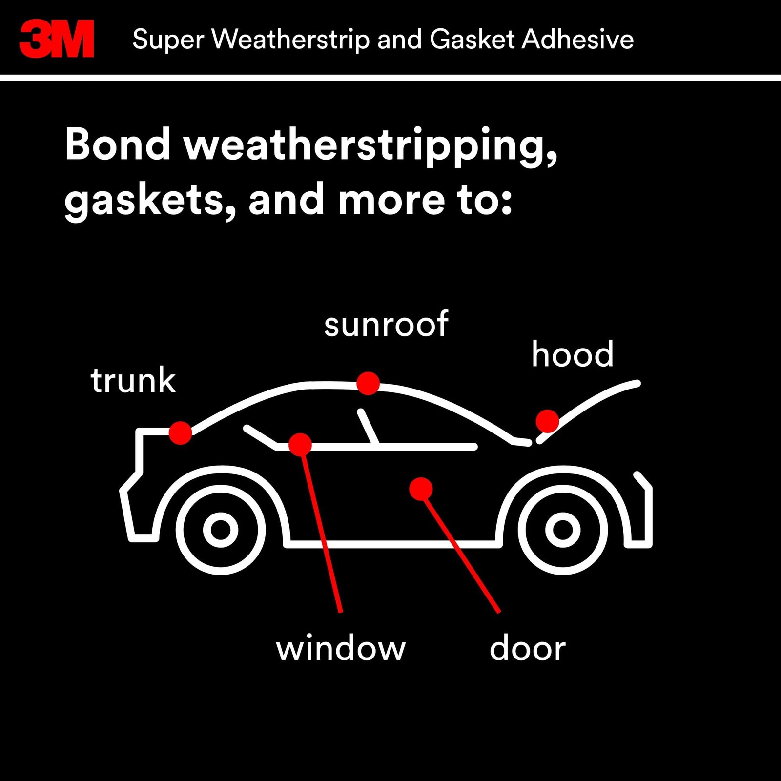 Black Super Weatherstrip Gasket Adhesive 5 oz Flexible Waterproof Bonds Vinyl Me