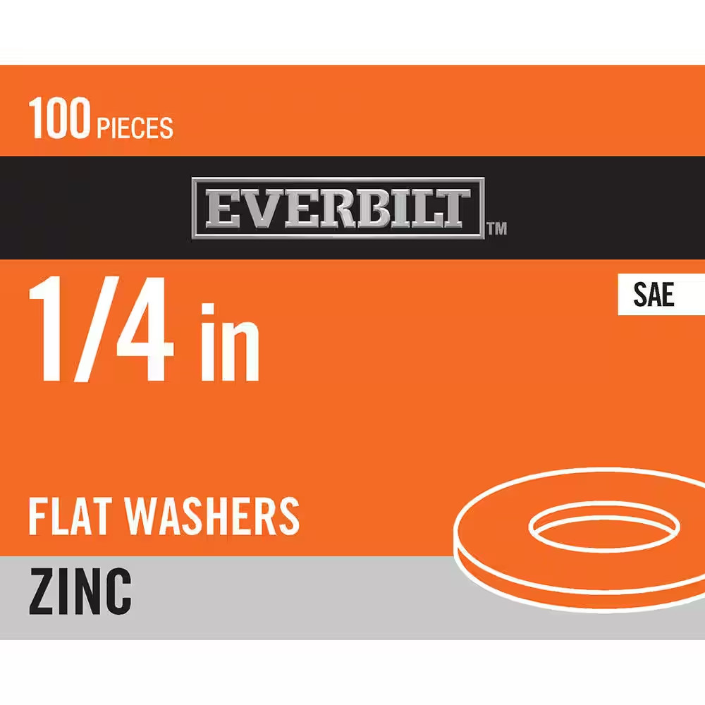 1/4 In. Zinc Flat Washer (100-Pack)