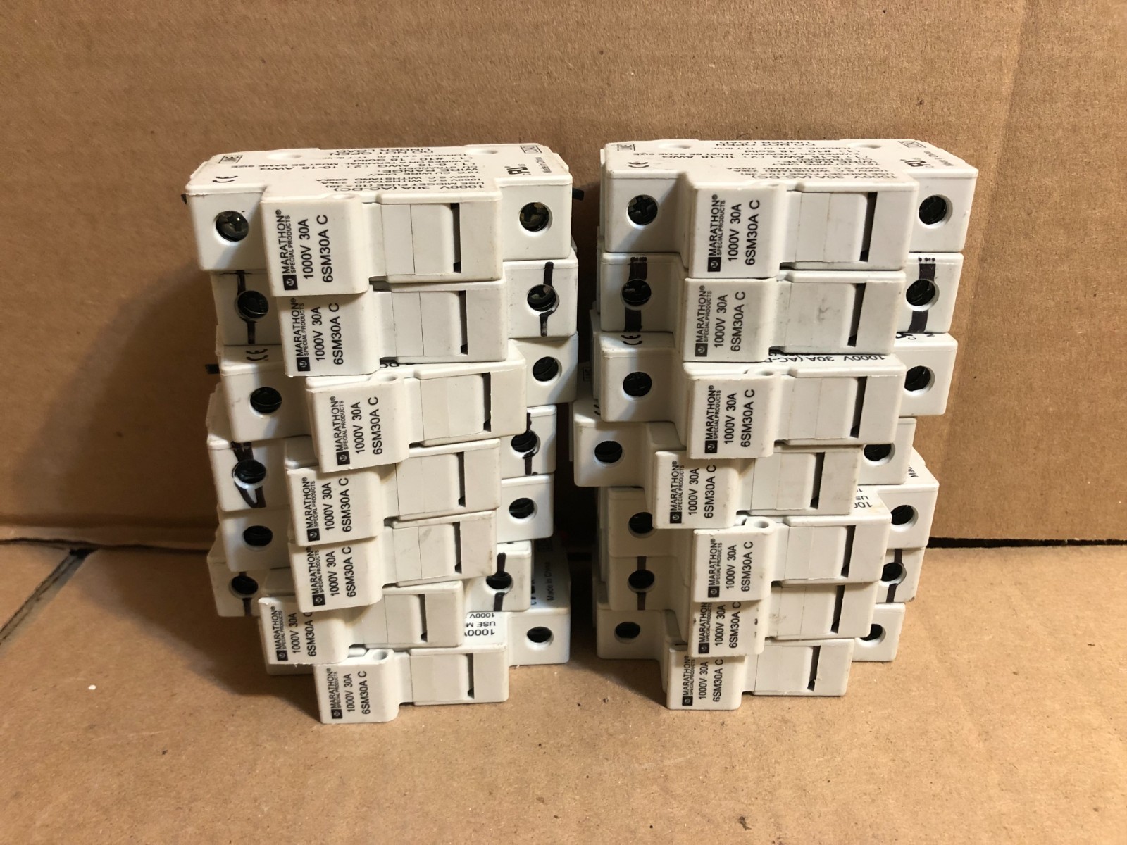 Marathon 6SM30A-C 1-Pole Fuse Holder 1000V, 30 Amp. LOT OF 14x