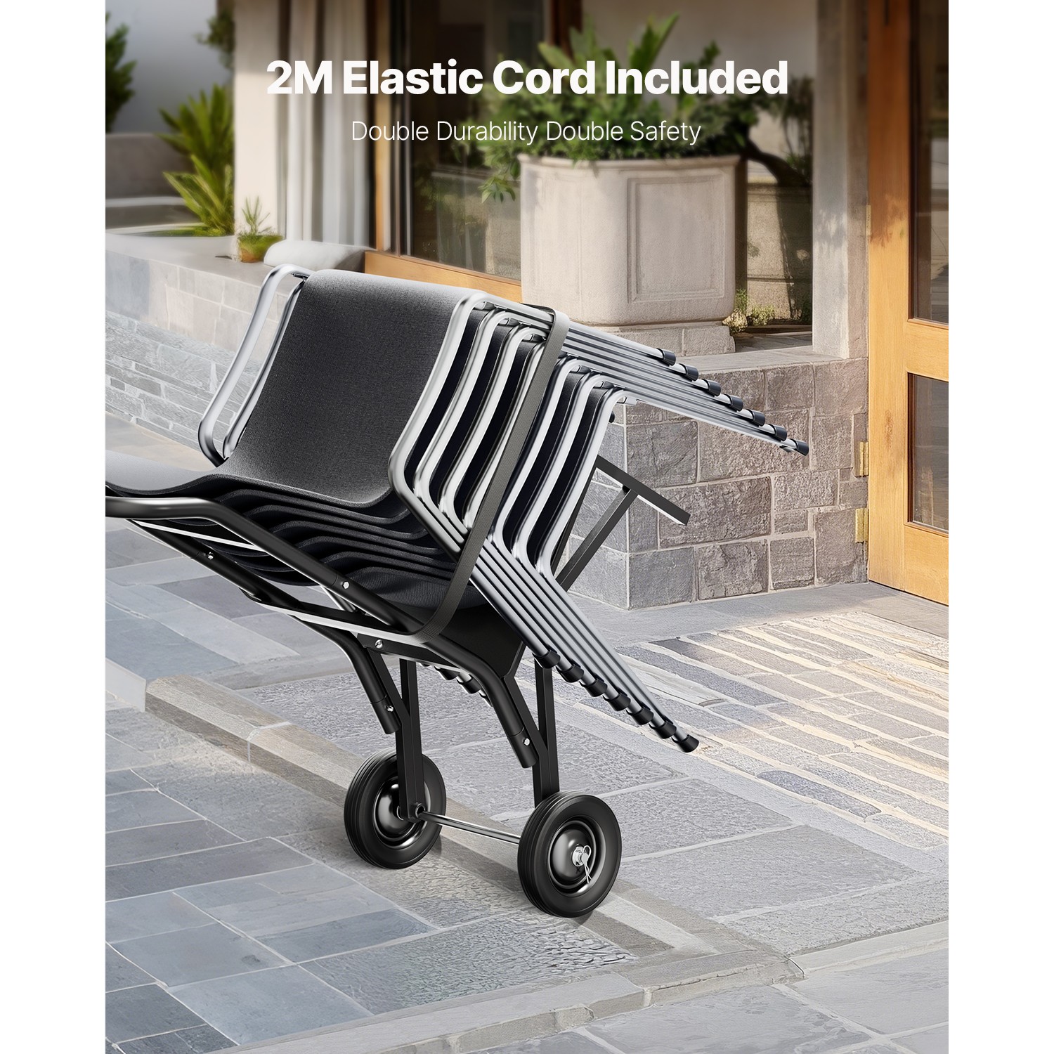 Folding Chair Rack Cart for 10 Chairs of 150 LBS Push-Style Chair Dolly
