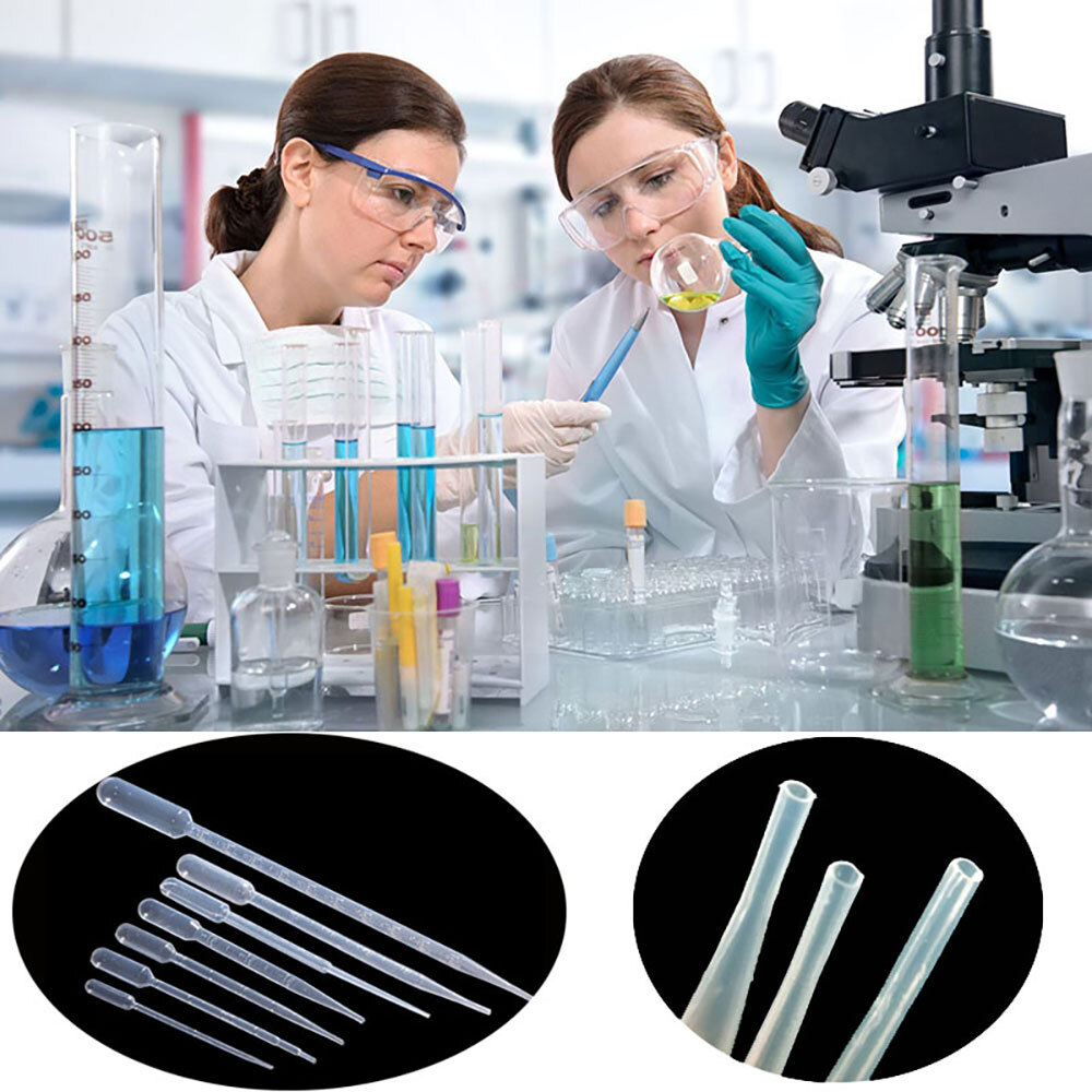 200Pcs 3ml Disposable Plastic Eye Dropper Set Transfer Lab Graduated Pipettes US