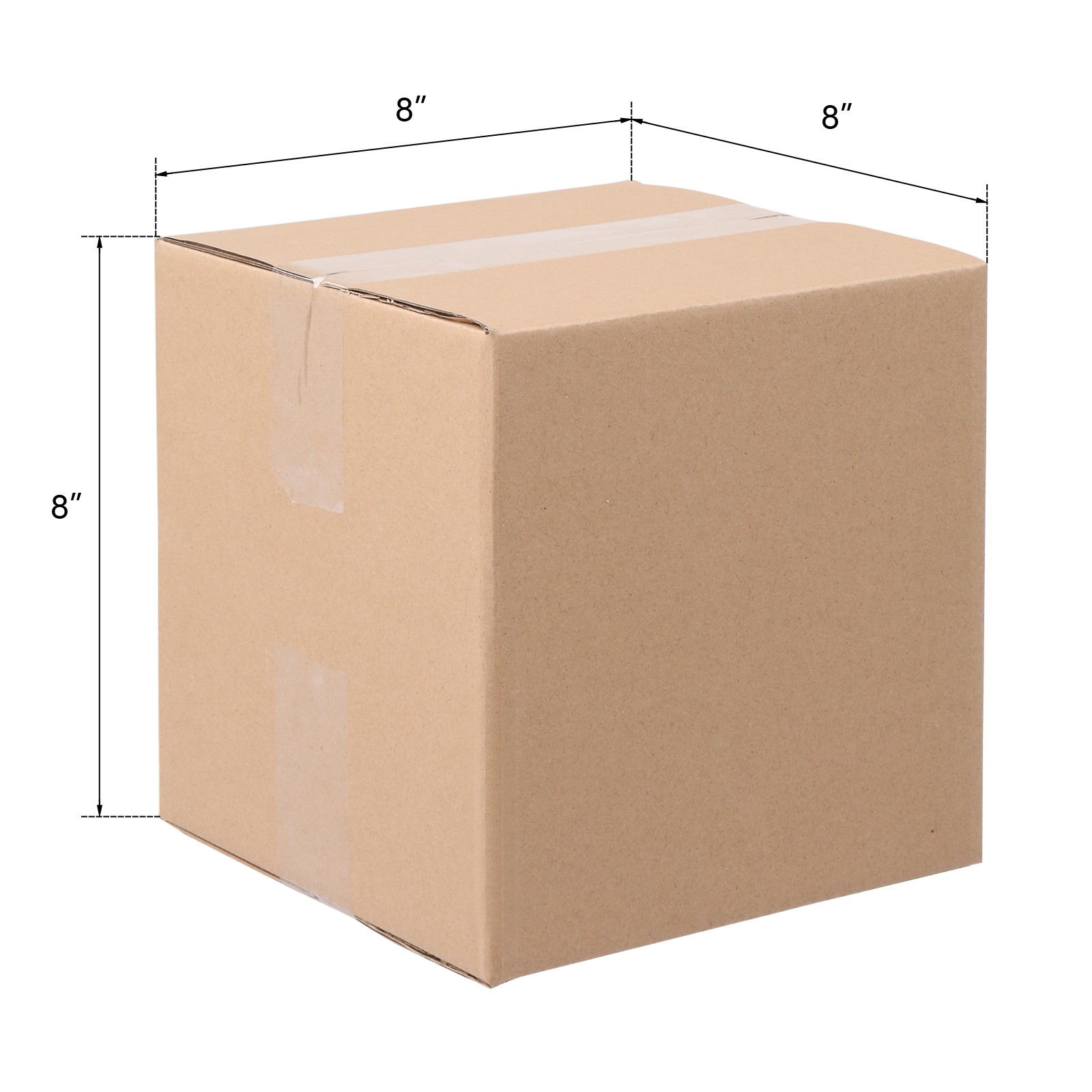 50 8x8x8 Brown/Kraft Corrugated Cardboard Shipping Boxes for Moving Recyclable