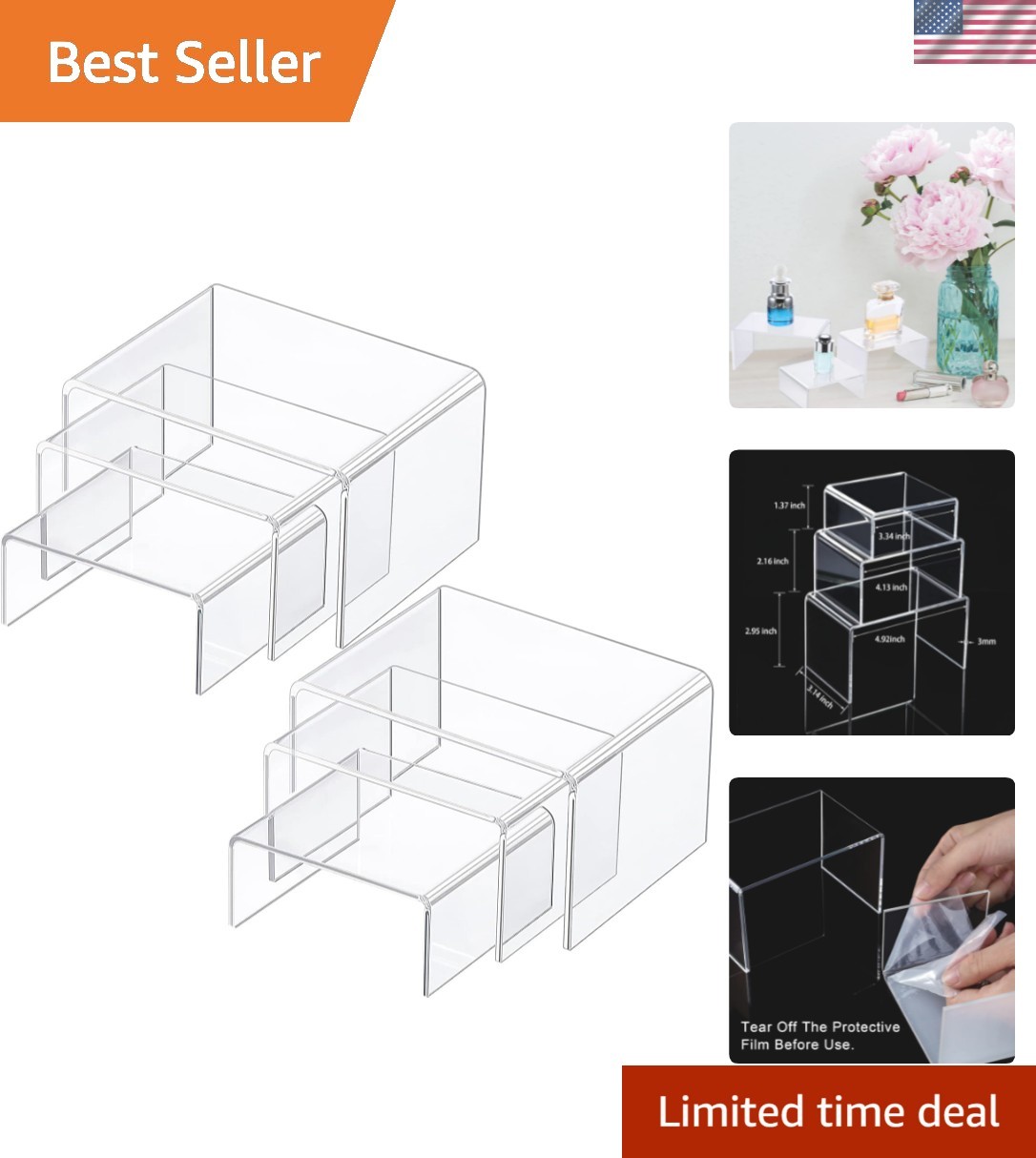 Showcase Your Delights – 2 Sizes of Acrylic Display Risers for Every Occasion
