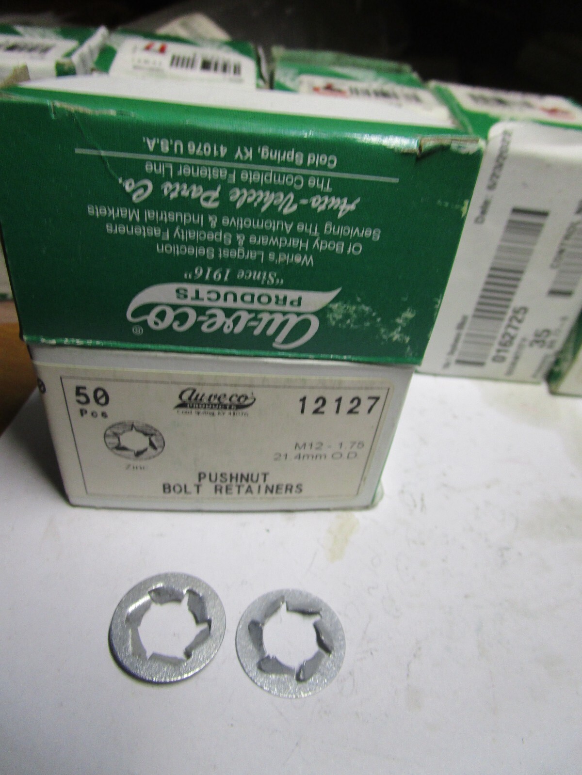 AUVECO 12127 PUSHNUT BOLT RETAINER M 12-1.75 21.4MM OD -ZINC QTY 50