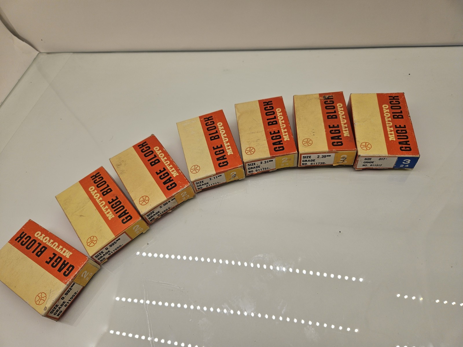 Mitutoyo Rectangular Steel Individual Gage Blocks, Qty 7