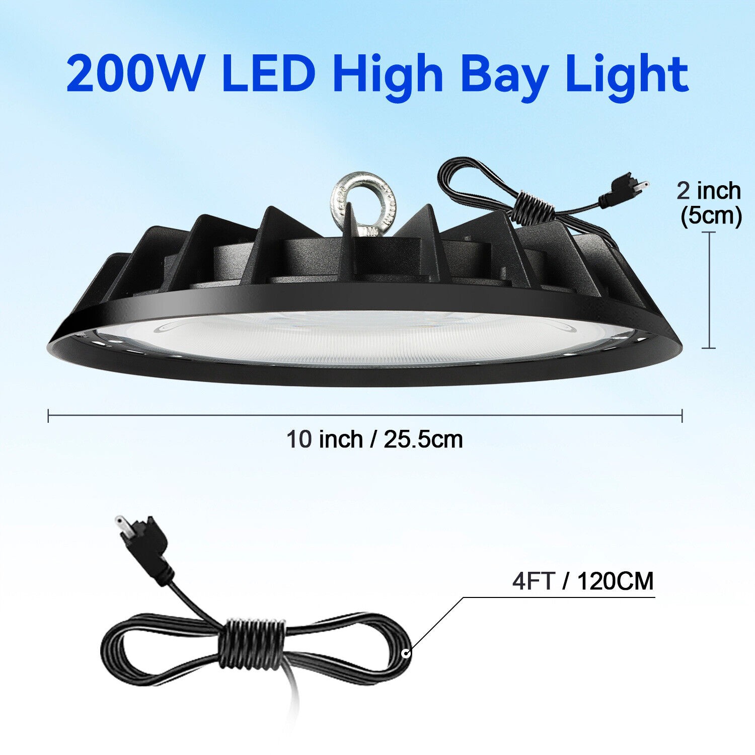 8 Pack 200W UFO Led High Bay Light Shop Industrial Commercial Factory Warehouse