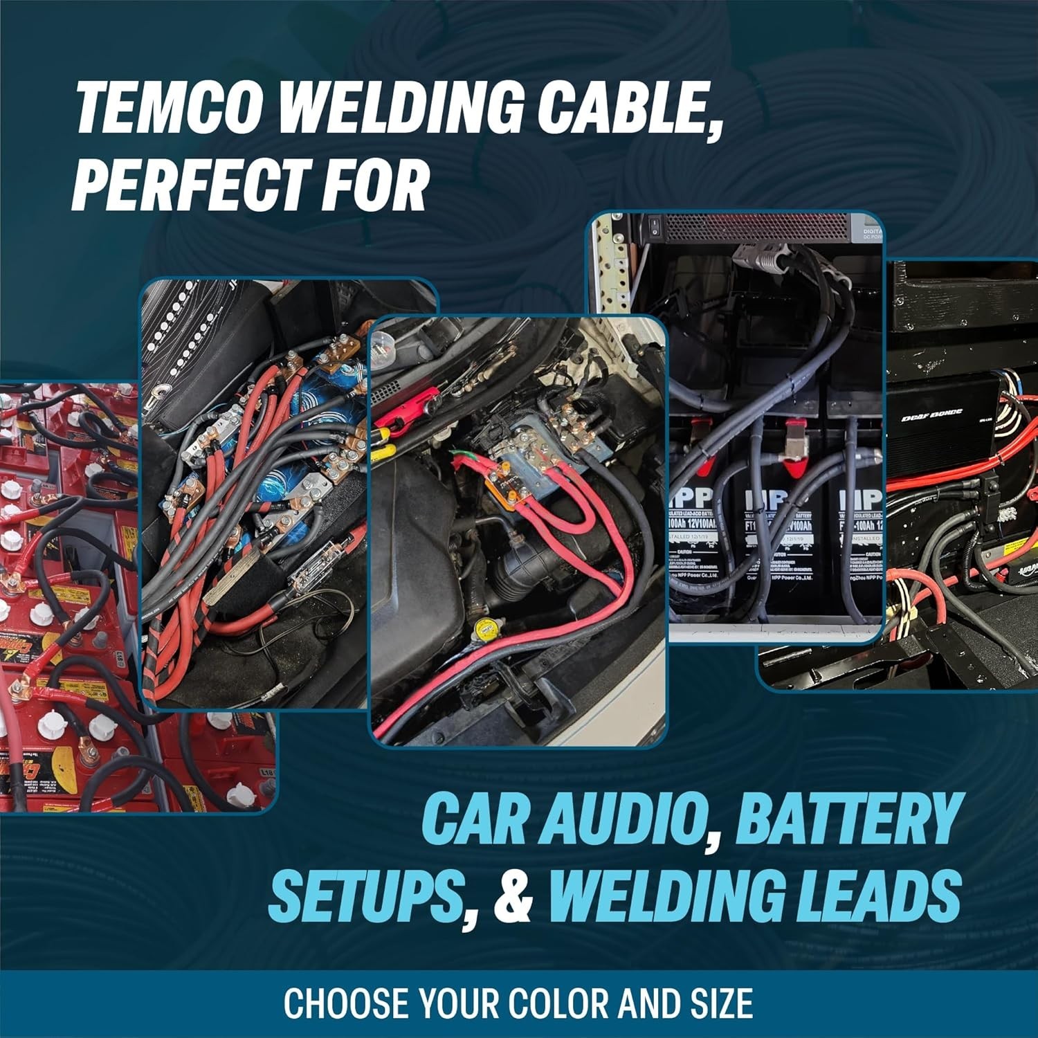 25 Ft TEMCo 2 AWG Flexible Pure Copper Battery Wire – 205A, Abrasion Resistant